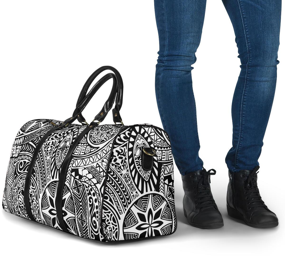 Polynesian Hawaiian Style Tribal Tattoo White Hawaii Travel Bag - Polynesian Pride