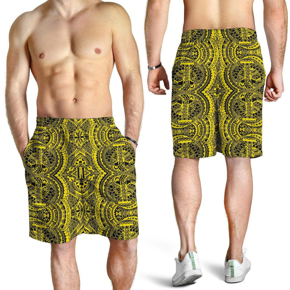 Polynesian Symmetry Yellow Men's Short - Polynesian Pride