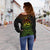 Hawaii Map Polynesian Women's Off Shoulder Sweater - Reggae Color Version - Polynesian Pride