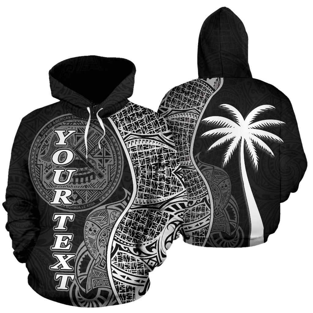 American Samoa Polynesian Custom Hoodie Coconut Black Unisex Black - Polynesian Pride