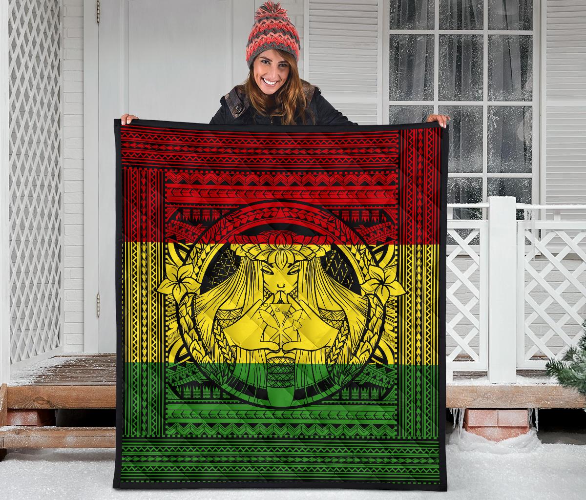 Hawaii Polynesian Pele Kanaka Premium Quilt - Polynesian Pride