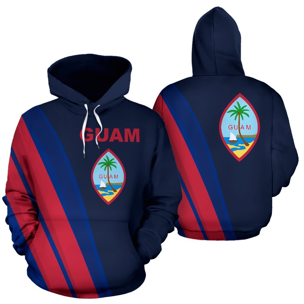 Guam Hoodie Guam Flag Coat of Arms Unisex Black - Polynesian Pride