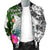 New Caledonia Men's Bomber Jacket White - Turtle Plumeria Banana Leaf Crest - Polynesian Pride