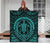 Hawaiian Kakau Honu Arc Turquoise Polynesian Premium Quilt - Polynesian Pride