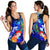 Polynesian Hawaii Women's Racerback Tank - Kanaka Maoli Humpback Whale with Tropical Flowers (Blue) - Polynesian Pride