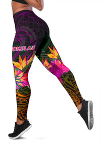 Tokelau Women's Leggings - Summer Hibiscus - Polynesian Pride