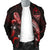 Guam Polynesian Men's Bomber Jacket - Turtle With Blooming Hibiscus Red - Polynesian Pride