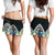 American Samoa Women's Shorts - American Samoa Coat of Arms & Polynesian Tropical Flowers White - Polynesian Pride