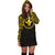 Kanaka Maoli Women Hoodie Dress - Kanaka Maoli Coat Of Arms Polynesian Gold Black - Polynesian Pride