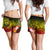 Federated States of Micronesia Women's Shorts - Humpback Whale with Tropical Flowers (Yellow) - Polynesian Pride