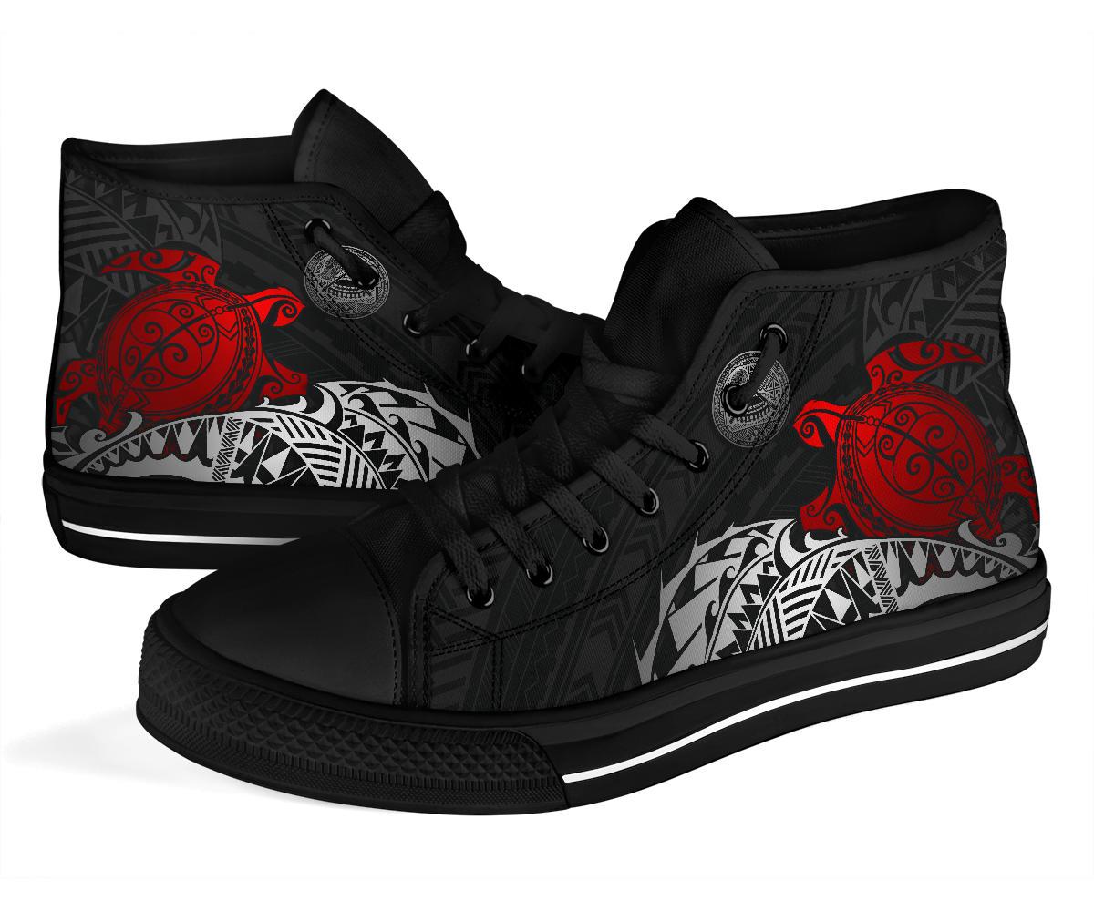 American Samoa Polynesian High Top - Sea Turtle (Red) - Polynesian Pride
