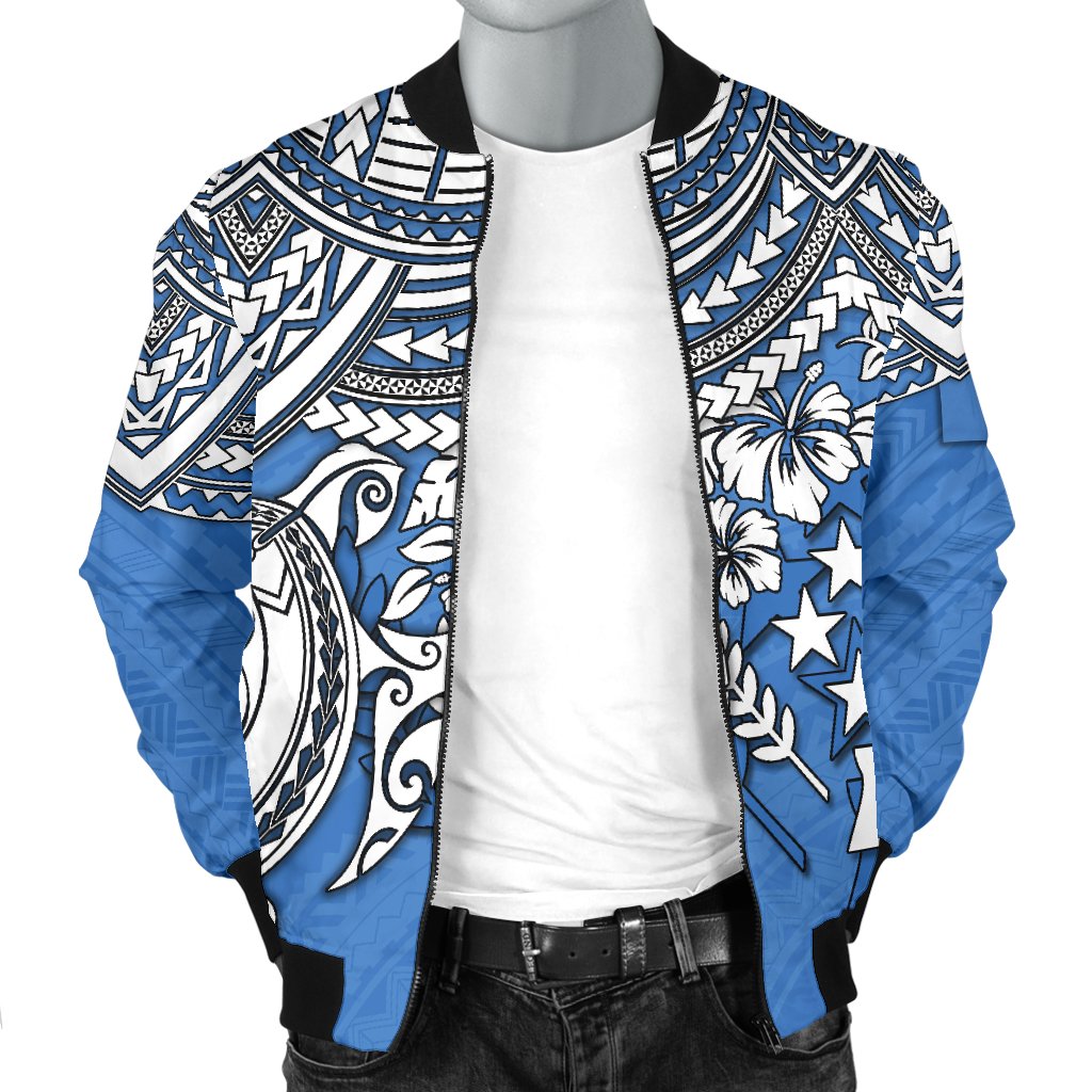 Kosrae Polynesian Bomber Jacket (Men) - Polynesian Turtle - Polynesian Pride