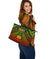 Polynesian Samoa Large Leather Tote Bag - Reggae Vintage Polynesian Patterns - Polynesian Pride