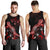 Kosrae Men Tank Top - Turtle With Blooming Hibiscus Red - Polynesian Pride