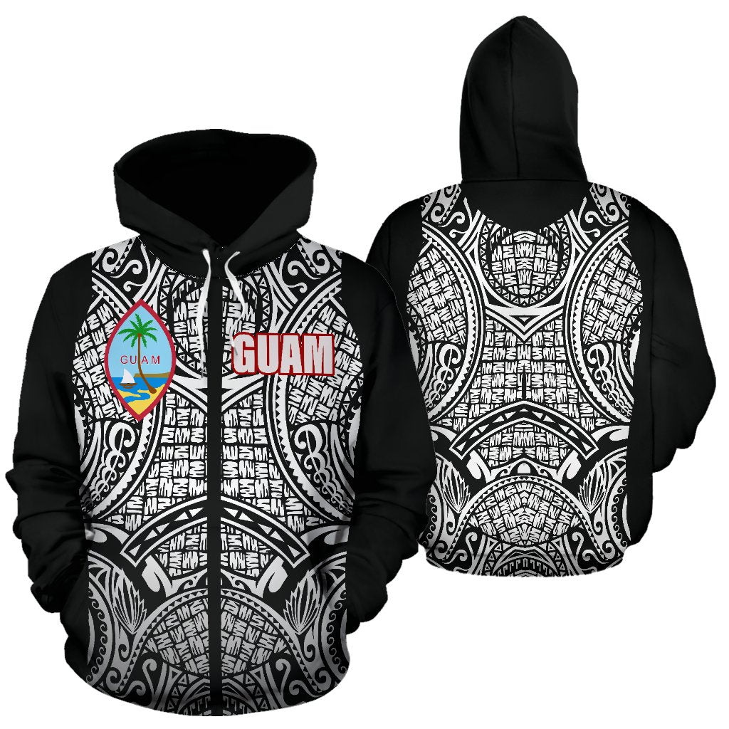 Guam All Over Hoodie Polynesian Outside Unisex White - Polynesian Pride