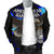 American Samoa Polynesian Men's Bomber Jacket - Eagle With Flame Blue - Polynesian Pride