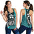 Chuuk Micronesia Women's Racerback Tank Turquoise - Turtle With Hook Turquoise - Polynesian Pride