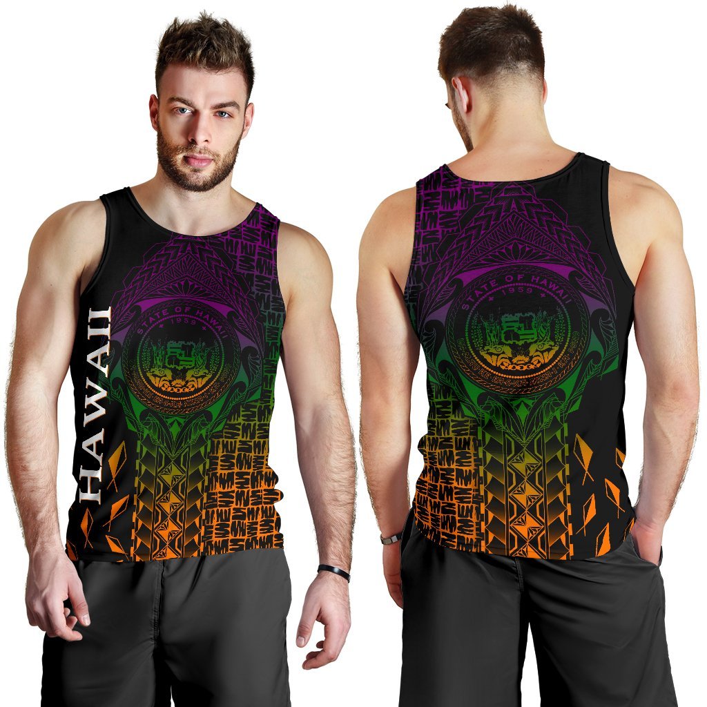 Hawaii Men's Tank Top - Hawaii Seal Rocket Style Black - Polynesian Pride