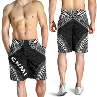 Northern Mariana Islands Men's Shorts - Polynesian Chief Black Version - Polynesian Pride