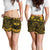 American Samoa All Over Print Women's Shorts - Samoa Coat Of Arm, Polynesian Tattoo Golden - Polynesian Pride