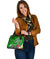 Tahiti Custom Personalised Shoulder Handbag - Turtle Plumeria (Green) - Polynesian Pride