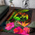 Tonga Polynesian Personalised Area Rug - Hibiscus and Banana Leaves - Polynesian Pride