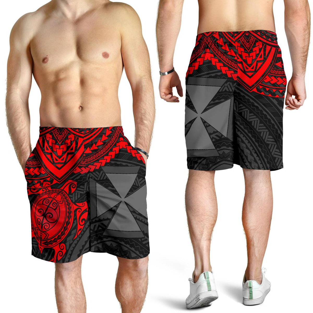 Wallis and Futuna Polynesian Short (Men) - Red Turtle - Polynesian Pride
