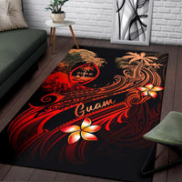 Guam Polynesian Area Rug - Plumeria Flowers And Waves - Polynesian Pride
