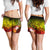 Cook Islands Custom Personalised Women's Short - Humpback Whale with Tropical Flowers (Yellow) - Polynesian Pride