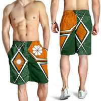 Marshall Islands Men's Shorts - Kwajalein Atoll Marshall Islands Flag with Polynesian Patterns - Polynesian Pride