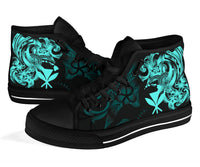 Polynesian Hawaii High Top Shoes - Kanaka Maoli Blue Turtle - Polynesian Pride