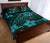 Hawaii Mix Polynesian Turtle Plumeria Quilt Bed Set - AH - Nick Style - Turquoise - Polynesian Pride