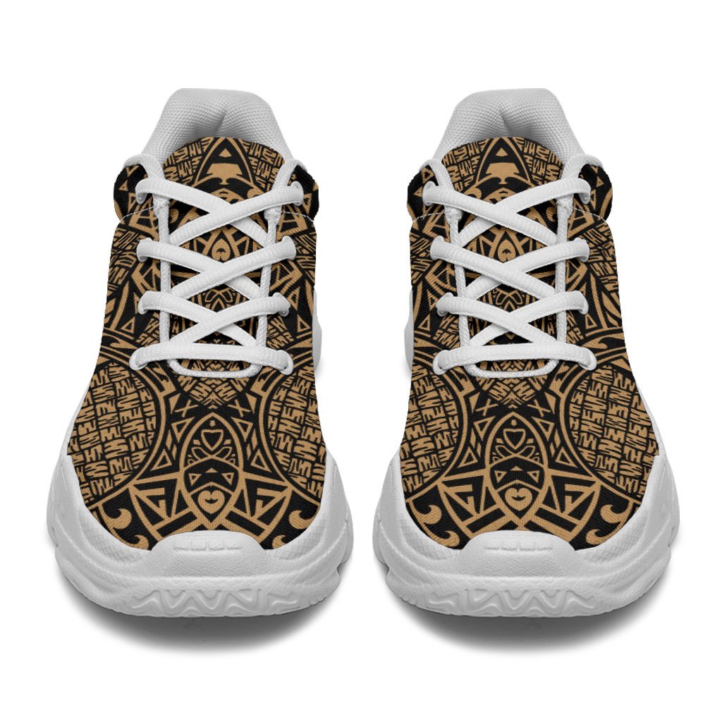 Polynesian Lauhala Mix Gold Chunky Sneakers - Polynesian Pride