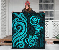 Hawaii Premium Quilt - Turquoise Tentacle Turtle - Polynesian Pride