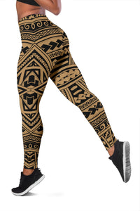 Polynesian Seamless Gold Hawaii Women's Leggings AH - Polynesian Pride