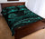 Aotearoa Quilt Bed Set Turquoise Maori Manaia With Silver Fern - Polynesian Pride