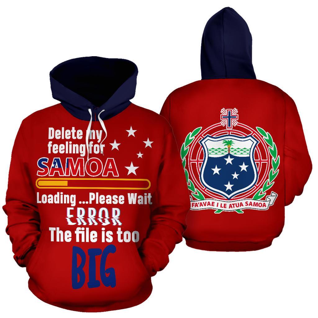 Samoa Hoodie Samoa Flag Coat of Arms Delete My Feeling For Samoa Unisex Black - Polynesian Pride