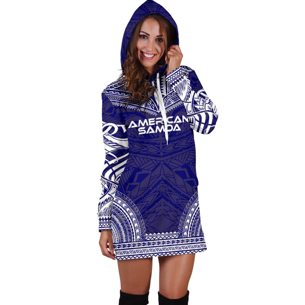 American Samoa Women's Hoodie Dress - Polynesian Flag Chief - Polynesian Pride