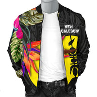 New Caledonia Men's Bomber Jacket - Polynesian Hibiscus Pattern - Polynesian Pride