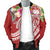 Polynesian Samoa Men's Bomber Jacket - Summer Plumeria (Red) - Polynesian Pride