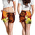 American Samoa Women's Shorts - Tribal Tuna Fish Women Orange - Polynesian Pride