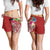 Kosrae Polynesian Women's Shorts - Summer Plumeria (Red) - Polynesian Pride