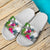 Nauru Custom Personalised Slide Sandals White - Turtle Plumeria Banana Leaf - Polynesian Pride