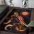 CNMI Polynesian Area Rugs - Turtle With Blooming Hibiscus Gold - Polynesian Pride