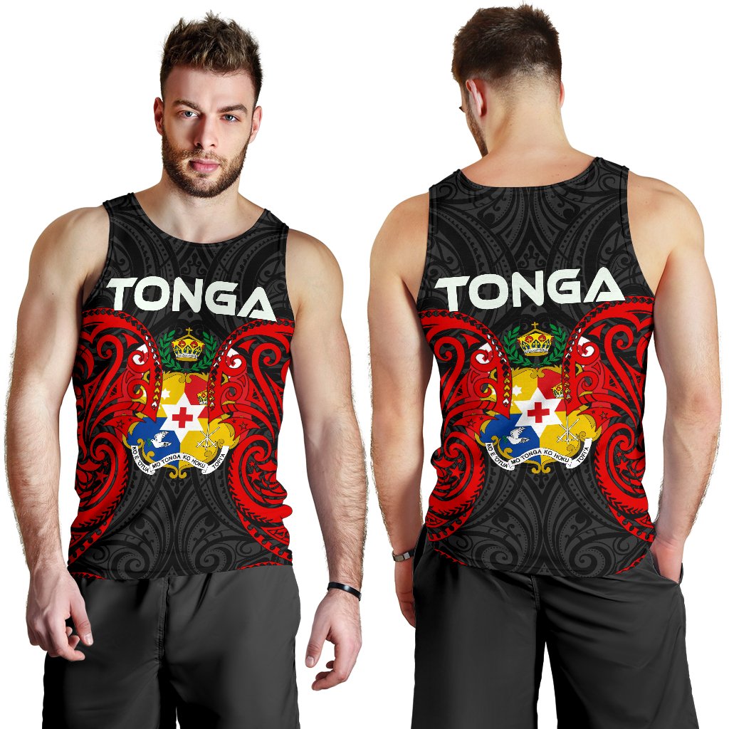 Tonga Polynesian Men's Tank Top - Tongan Spirit Red - Polynesian Pride