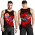 Tahiti Men's Tank Top - Polynesian Hook And Hibiscus (Red) - Polynesian Pride