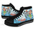 French Polynesia Tahiti High Top Shoes - Polynesian Girls With Shark Unisex White - Polynesian Pride