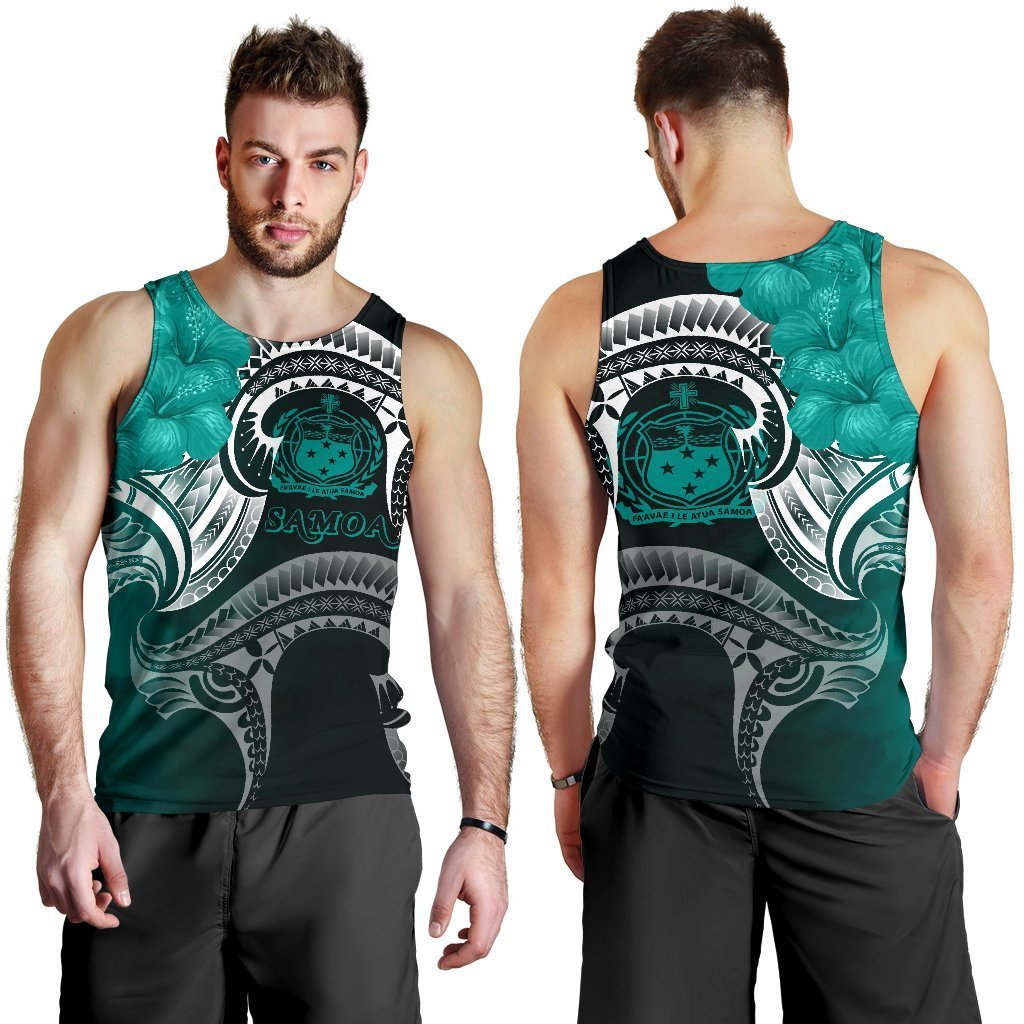 Samoa Men's Tank Top - Samoa Seal Wave Style (Green) - Polynesian Pride