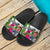 Fiji Custom Personalised Slide Sandals White - Turtle Plumeria Banana Leaf Crest - Polynesian Pride