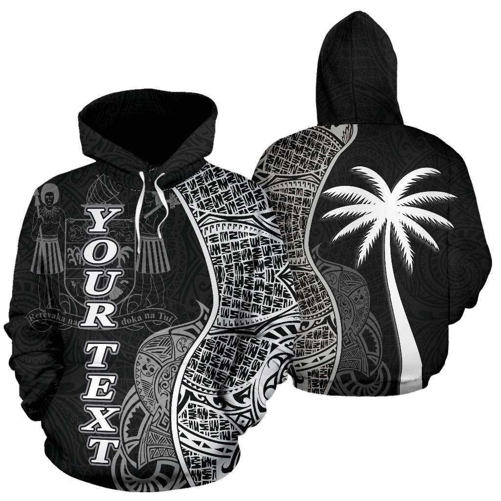 Fiji Polynesian Custom Hoodie Coconut Black Unisex Black - Polynesian Pride